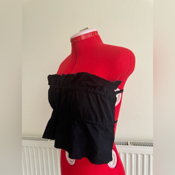 Bare Minimale Ruched Backless Tie Up Crop Top - Picture 2 of 3